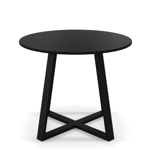 36 Inch Mid-Century Round Dining Table with Pedestal Base for Dining Room-Black - Image 4