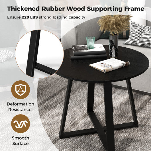 36 Inch Mid-Century Round Dining Table with Pedestal Base for Dining Room-Black - Image 7
