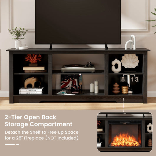 70-Inch TV Stand for up to 75" Flat Screen TVs with Adjustable-Black - Image 7
